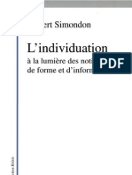 Simondon, Gilbert - L'individuation À La Lumière Des Notions de Forme Et D'information