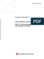 As 1735.15-2002 Lifts Escalators and Moving Walks Low Rise Passenger Lifts - Non-Automatically Controlled