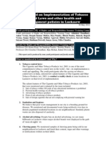 Report Card On Implementation of Tobacco Control Laws and Other Health and Development Policies in Lucknow ENGLISH 2012