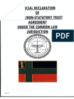 Offical DECLARATION of Express Non Statutory Trust Agree Under Common Law 001