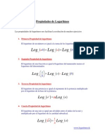 Propiedades de Logaritmos