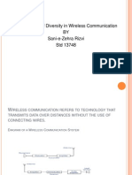 An Overview of Diversity in Wireless Communication BY Sani-e-Zehra Rizvi STD 13748