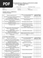 Competency Based Performance Appraisal System For Teachers