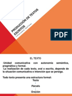 Producción de Textos Escritos. Texto, Cohesión, Coherencia.