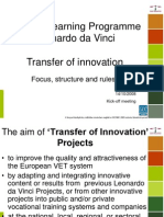 Transfer of Innovation Overview Presentation SME 2.0 Kick Off Meeting