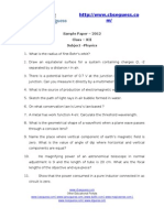 Sample Paper - 2012 Class - XII Subject - Physics: Other Educational Portals