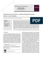 Performance Measurement in A Quality Management System: Sharif University of Technology