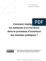 Memoire Universitaire. Open Data: Comment Impliquer Les Habitants D'un Territoire Dans Le Processus D'ouverture Des Données Publiques ?