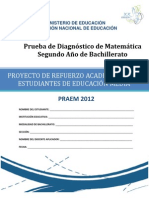 Prueba Diagnostico Matematica Segundo Bachillerato