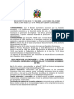 380-96 Reglamento de La Ley de Inversión Extranjera