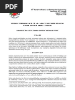 Seismic Performance of A Laminated Rubber Bearing Under Tensile Axial Loading