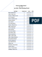 Octorara High School Final Marking Period Honor Roll