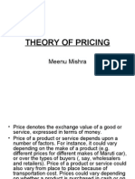 Theory of Pricing: Meenu Mishra