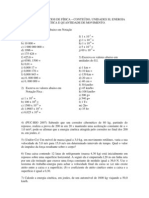 LISTA DE EXERCÍCIOS DE FÍSICA Energia Cinética e Quantidade de Movimento.