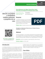 Hemoptisis y Derrame Pleural Derecho Secundario A Amiloidosis Nodular Pulmonar: A Propósito de Un Caso