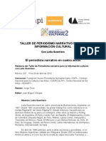 Relatoría Taller de Periodismo Narrativo para La Información Cultural