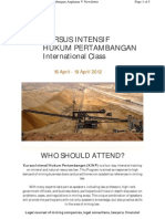 Intensive Course of Mining Law