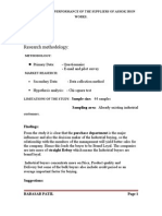 Analyzing The Performance of The Suppliers of AIW at MBA PROJECT REPORT MARKETING