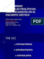 Trastornos Hidroelectroliticos Mas Frecuentes en El Paciente Critico