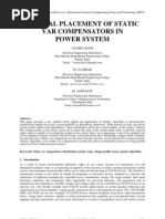 Optimal Placement of Static Var Compensators in Power System