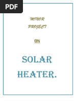 Solar Parabolic Water Heaters Project Report