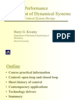 MEM 355 Performance Enhancement of Dynamical Systems: Introduction To Control System Design