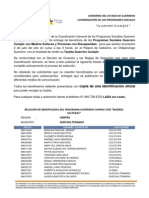 Padrón Guerrero Cumple Región Centro, Municipio Quechultenango