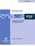 ISA 75.19.01 Hydrostatic Testing of Control Valve