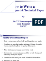 How To Write A: Project Report & Technical Paper