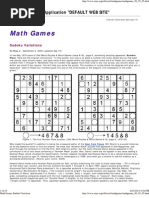 Math Games - Sudoku Variations