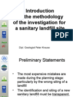 To The Methodology of The Investigation For A Sanitary Landfill Site