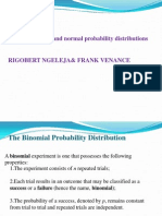 Binomial, Poison and Normal Probability Distributions