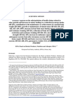 EFSA-Health Claims Related To Whey Protein and Increase in Satiety