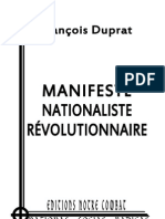 Duprat François, Manifeste Nationaliste Révolutionnaire