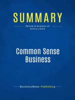 Common Sense Business (Review and Analysis of Gottry's Book)