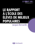 Le rapport à l'école des élèves de milieux populaires: Guide pédagogique