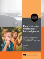 L' APPRENTISSAGE VISIBLE POUR LES ENSEIGNANTS: Connaître son impact pour maximiser le rendement des élèves