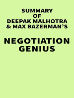 Summary of Deepak Malhotra and Max Bazerman's Negotiation Genius