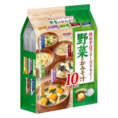 【アウトレット】宝幸 野菜のおみそ汁 フリーズドライ 1袋（10食入）簡便 味噌汁 お味噌汁