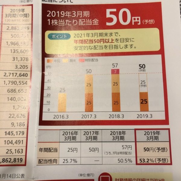 日本郵政　配当金