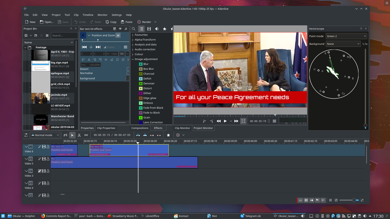 Screenshot of Kdenlive in Plasma