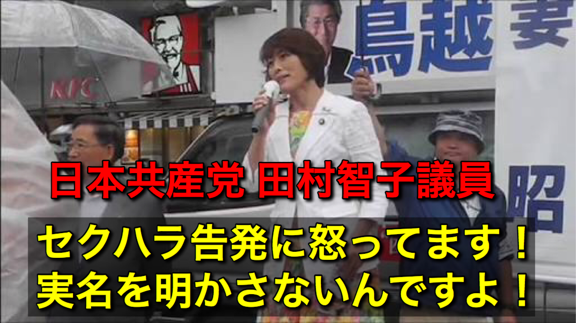 動画！事務次官セクハラ問題で共産党にブーメラン！田村智子「実名明かさないセクハラ告発に怒ってます」