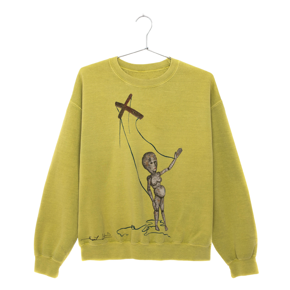 Painted Puppet Acid Green Crewneck