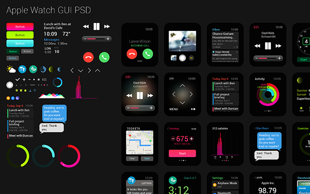 Apple Watch GUI PSD