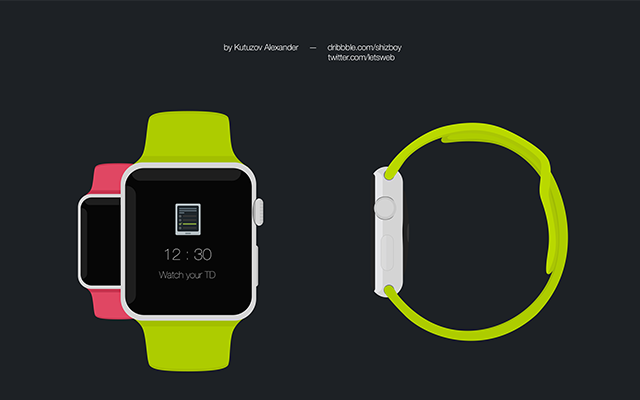 Apple Watch-Free Psd Flat Mockup