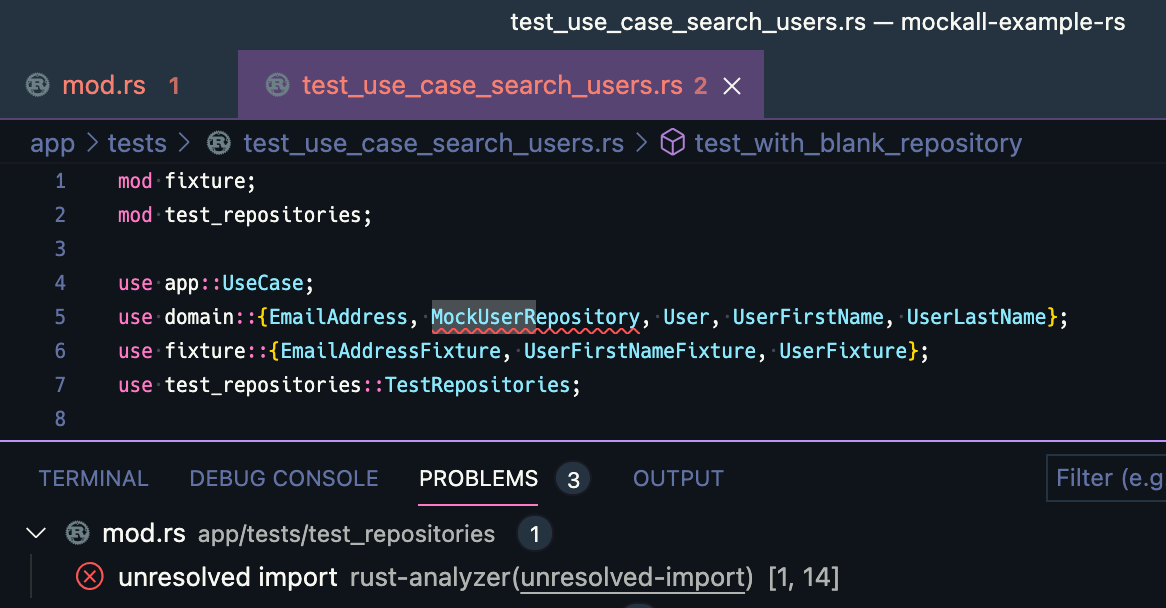 rust-analyzer が unresolved import エラーを報告