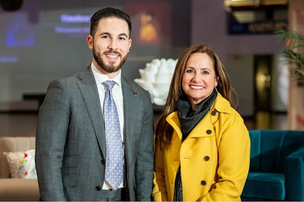 Karen Dahut and Dearborn Mayor, Abdullah Hammoud, standing side by side.