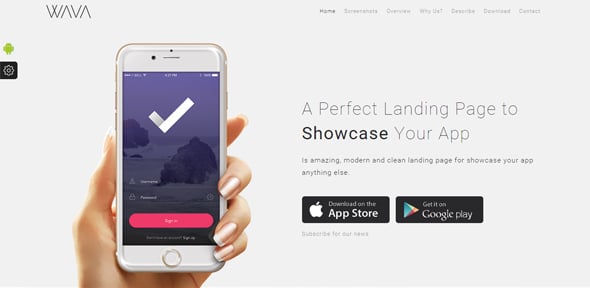 Wava App Landing Page