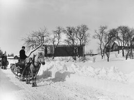 Husmannsplassen Hellerud under Nordre Huseby i Sørkedalsveien 127. Foto: Anders Beer Wilse/Oslo Museum (1901).