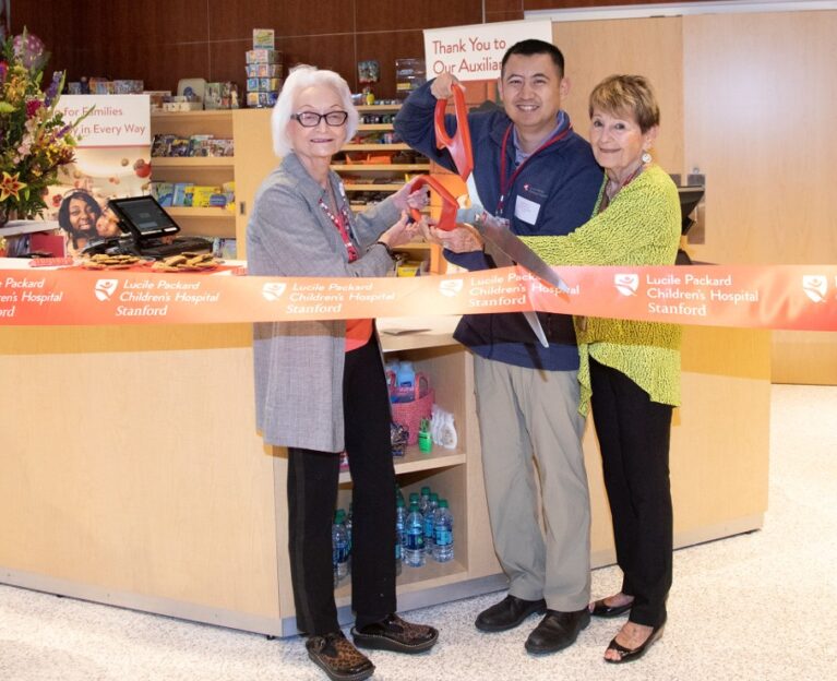 Auxiliaries members at a hospital ribbon cutting